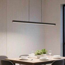 Hängelampe LED Dimmbar Schwarz Hohenverstellbar 120cm