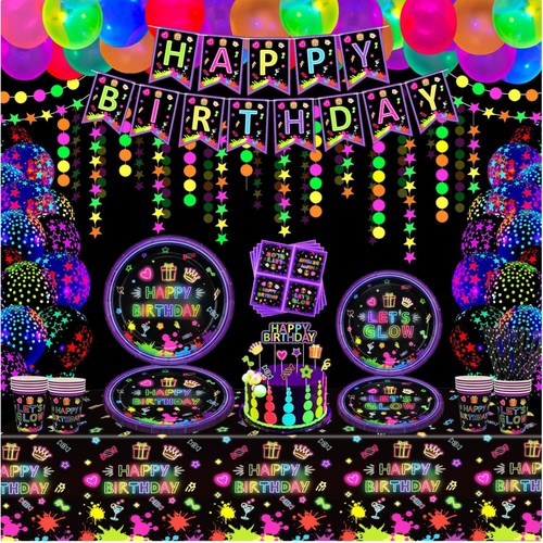 Neon party set schwarzlicht - neon, party-set