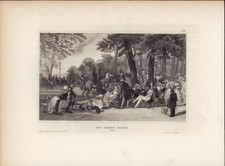 Original Stahlstich. 1850. Les