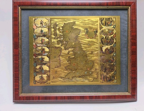 Stunning vintage gold foil map - vintage,