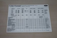 192475) Ford Transit - Preisliste & Extras - Prospekt 08/1976