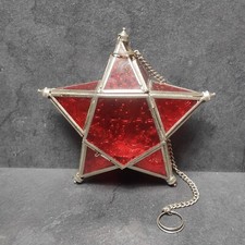 Orientalische Marokkanische Laterne Stern Sternform Windlicht Teelichthalter Rot