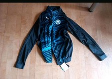 Neu Puma Manchester City Herren Trackjacket Trainingsjacke Grau Weiß Blau | Gr M