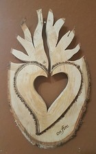 Brennendes Holzherz Deko Herz Baumscheibe Wanddeko Valentinstag Hochzeit Liebe