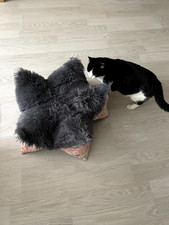 Sternenkissen, Liegekissen für Hunde und Katzen Grau/Rosa Durchmesser ca 50cm