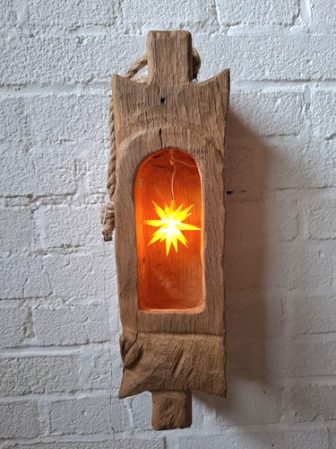 Windlicht laterne eiche - windlicht,