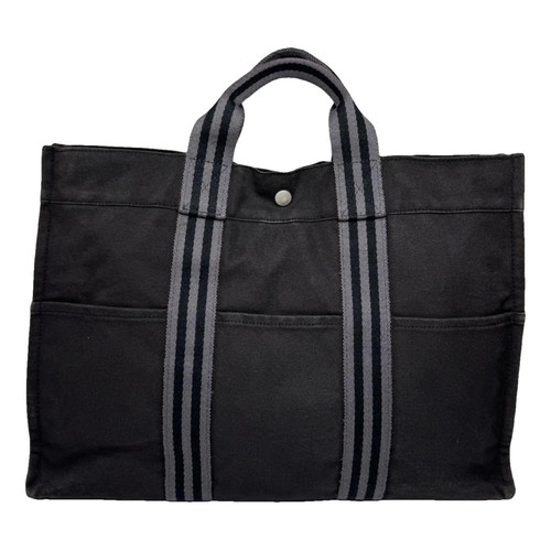 Hermès black cotton handbag - hermès,