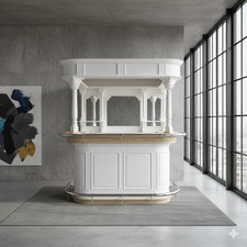 27776 Hausbar Theke Teakholz