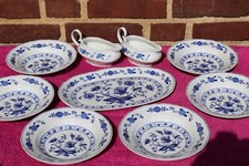 WELLCO DESIGN KREFELD PORZELLAN ZWIEBELMUSTER TE 6 SUPPENTELLER PLATTE SOCIERE