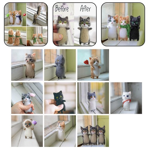 Diy katzen wollfilz kit 7cm - katzen,