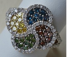 Limitiert ♦️♦️ 1 Ct. Brillanten Ring 375 9kt Gold Fancy Bunt Diamanten ♦️♦️ 9022