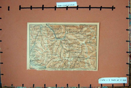 Original old antique print - old,