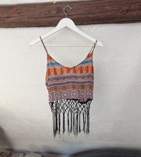 Bohemian shirt top mit - mit, fransen
