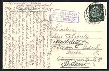 Landpoststempel Rengersdorf über Marklissa, Ansichtskarte 1934 