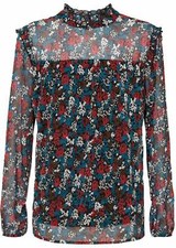 Bedruckte Bluse Gr. 44 Rot