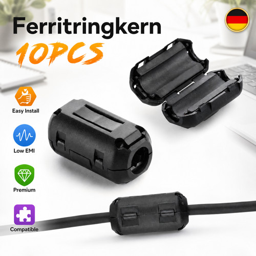 Kabel ferritkerne set 10 - kabel-,