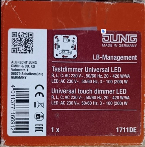 Jung 1711 led tastdimmer - led,