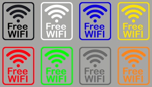 Aufkleber free wifi - free, gratis