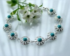 Türkis Armband Silber 925 Türkis blau Damen Armabnd echt Sterlingsilber gy24