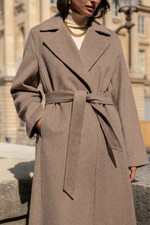 Langer Frauen Wollmantel mit Gürtel Damen Mantel Herbst Winter Kollektion 25/26