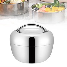 Edelstahl Lunchbox mit Gemüseeinsatz, Vakuumbehälter für Warme Speisen