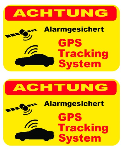 Aufkleber alarm gesichert - 2x,