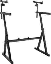 Höhenverstellbarer Keyboardständer 2 Ebenen Z-Form Keyboard Ständer Schwarz