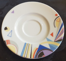 Triptis Porzellan Untertasse D.14,5 cm innen 4,3 cm und 7,8 cm bunte Grafik