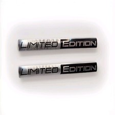 2x  Limited Edition Emblem  3D Aluminium Aufkleber 10,4×1,4 cm Silber/Schwarz