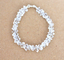   Herkimer Diamant Edelstein Armband ,8  mm 18 cm,,Silber,,( S-54)  