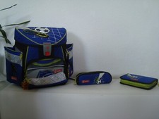 Step By Step Schulranzen-Set - Top SOCCER blau grün 3 teilig Ranzen 2x Mäppchen 