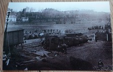 Foto S/W Eisenbahnunfall bei Siebenbrunn 1927 gegenüber "Steinknock" ,siehe Text