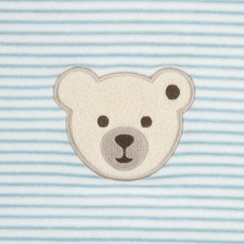 Steiff Babydecke Nicky Decke Kinderwagendecke Bär Ringel Blau 60 x 90 cm