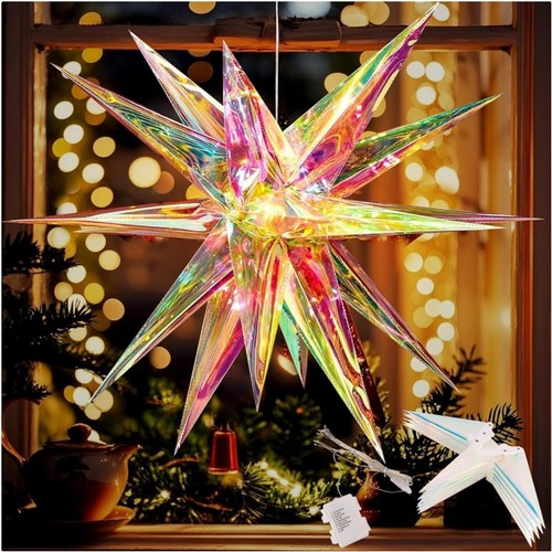 Weihnachtsstern beleuchtet - weihnachtsstern,