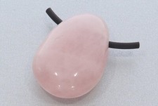  Rosenquarz Trommelstein Tropfen Anhänger 30x20mm inkl. Lederband TS111