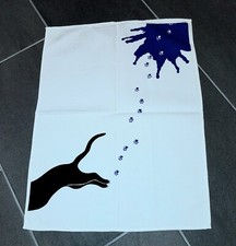 Geschirrtuch weiß Motiv Katze 45 x 60 cm Baumwolle