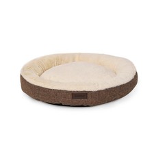B-Ware: lionto rundes Hundebett Hundekissen Katzenbett Donut 65 cm Ø Braun