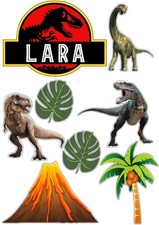 Dinosaurier T-Rex Essbar Tortenaufleger Torte Geburstag Zuckermasse +NAME