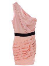 ⭐ LIPSY Bodycon-Kleid für Damen Glänzend Puderrosa 34 Ärmellos Schulterfrei ⭐