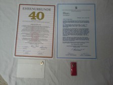 Ehrennadeln Industriegewerkschaft Chemie-Papier-Keramik Urkunden 25 & 40 Jahre