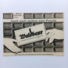 1958 Waldbaur Schokolade Stuttgart Werbeanzeige Werbung Reklame Print Ad