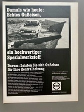 FKR Gußeisen Buderus Wetzlar NSU Ro 80 Oldtimer 1968 Vintage Ad Werbung Reklame