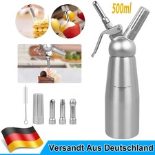 Sahnespender Edelstahl Professional Sahnebereiter 500ml Sahnesyphon Sahne DE