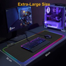 LED XXL Bunte Gaming Mauspad RGB Mauspad Tastatur Schreibtisch Anti Rutsch Matte