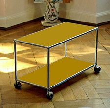 * Orig. USM Haller Lowboard TV Bank Sideboard Goldgelb * Regal + Rollen * Gelb *