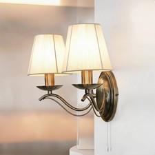 Wandleuchte Antik Stoffschirm