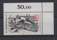 Bund 1410 Eckrand rechts oben 100. Geburtstag Gerhard Marcks 60 Pf postfrisch
