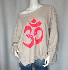 Om Oversized Sweater Vintage Sweat Shirt Yoga Beige Neon Pink 38,40,42,44 Neu