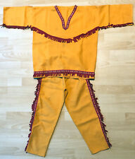 Indianer Kostüm für Kinder - Oberteil, Hose, Hemd, Gr. M, Baumwolle, orange