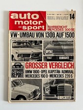 auto motor und sport Nr. 14/1966 - VW Käfer Umbau  1500, BMW 1800, Opel Kapitän